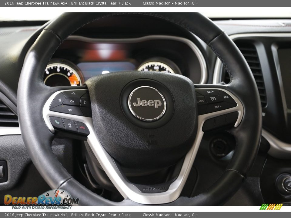 2016 Jeep Cherokee Trailhawk 4x4 Brilliant Black Crystal Pearl / Black Photo #7