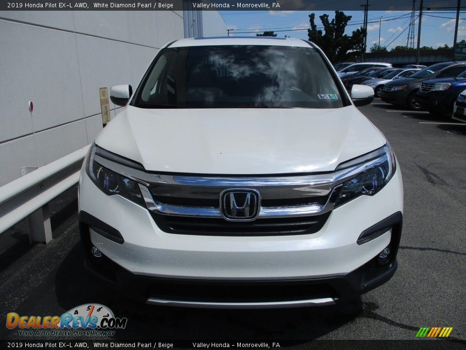 2019 Honda Pilot EX-L AWD White Diamond Pearl / Beige Photo #8