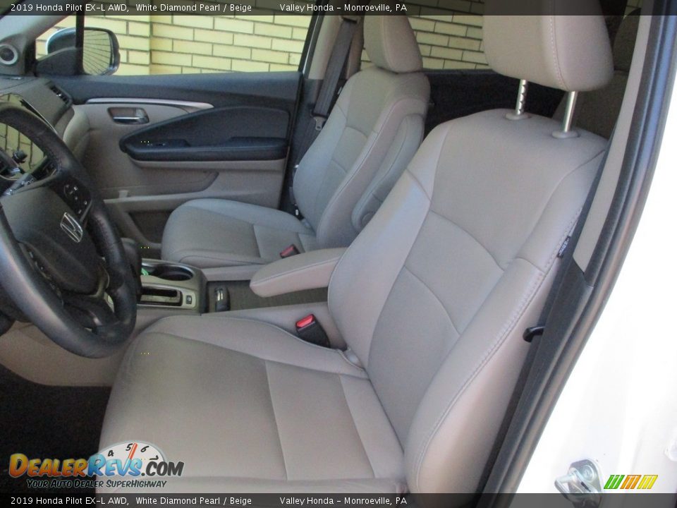 2019 Honda Pilot EX-L AWD White Diamond Pearl / Beige Photo #11