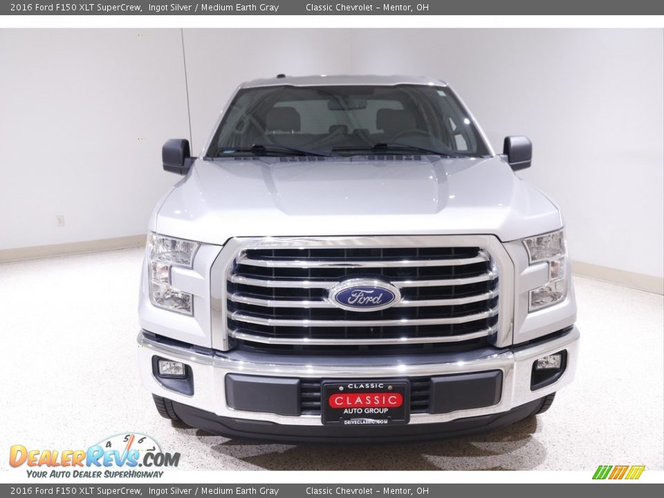 2016 Ford F150 XLT SuperCrew Ingot Silver / Medium Earth Gray Photo #2