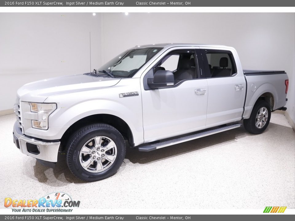 2016 Ford F150 XLT SuperCrew Ingot Silver / Medium Earth Gray Photo #3