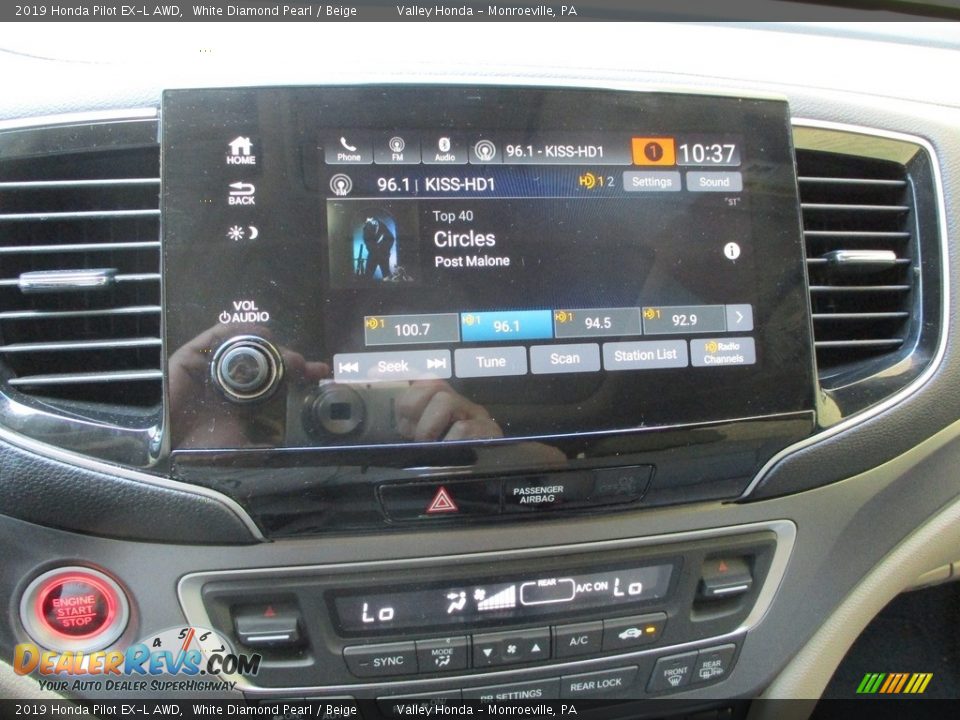 2019 Honda Pilot EX-L AWD White Diamond Pearl / Beige Photo #15