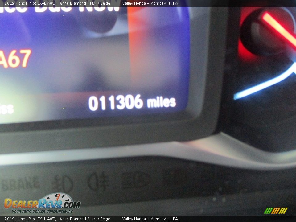 2019 Honda Pilot EX-L AWD White Diamond Pearl / Beige Photo #20