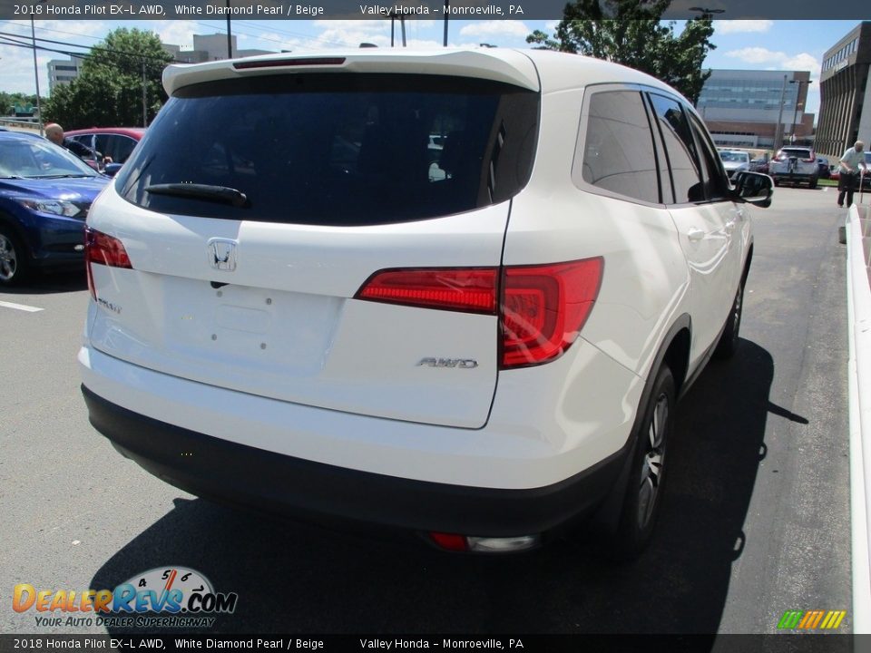 2018 Honda Pilot EX-L AWD White Diamond Pearl / Beige Photo #5