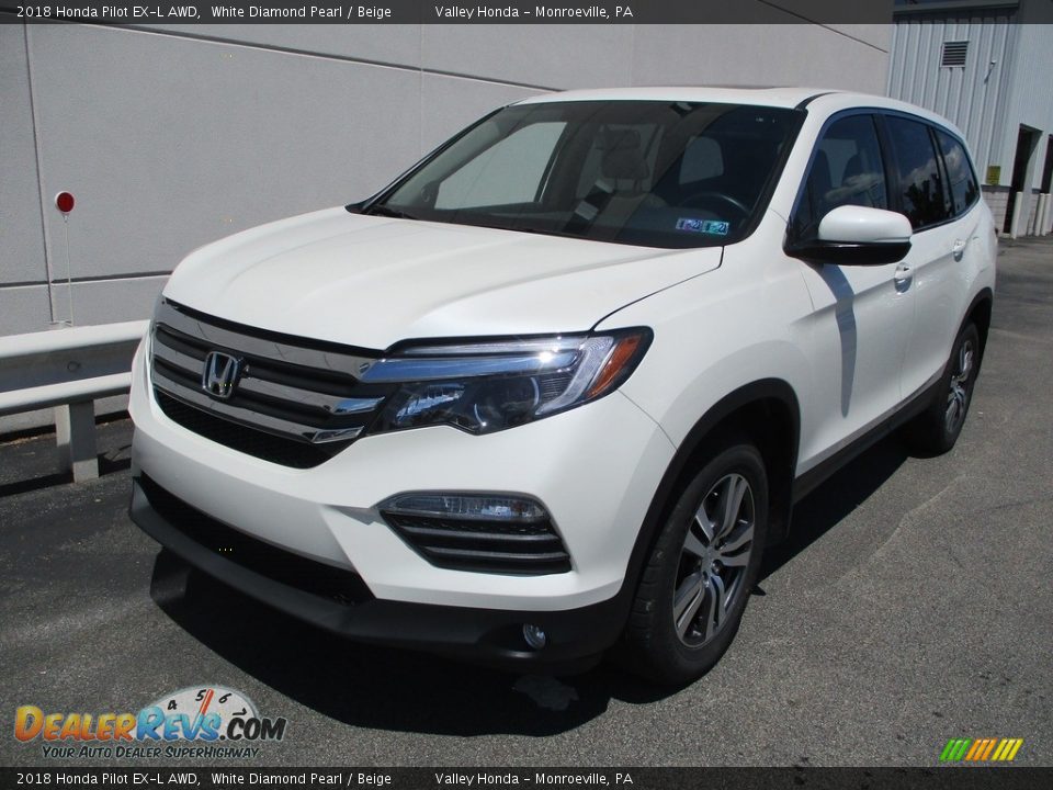 2018 Honda Pilot EX-L AWD White Diamond Pearl / Beige Photo #7