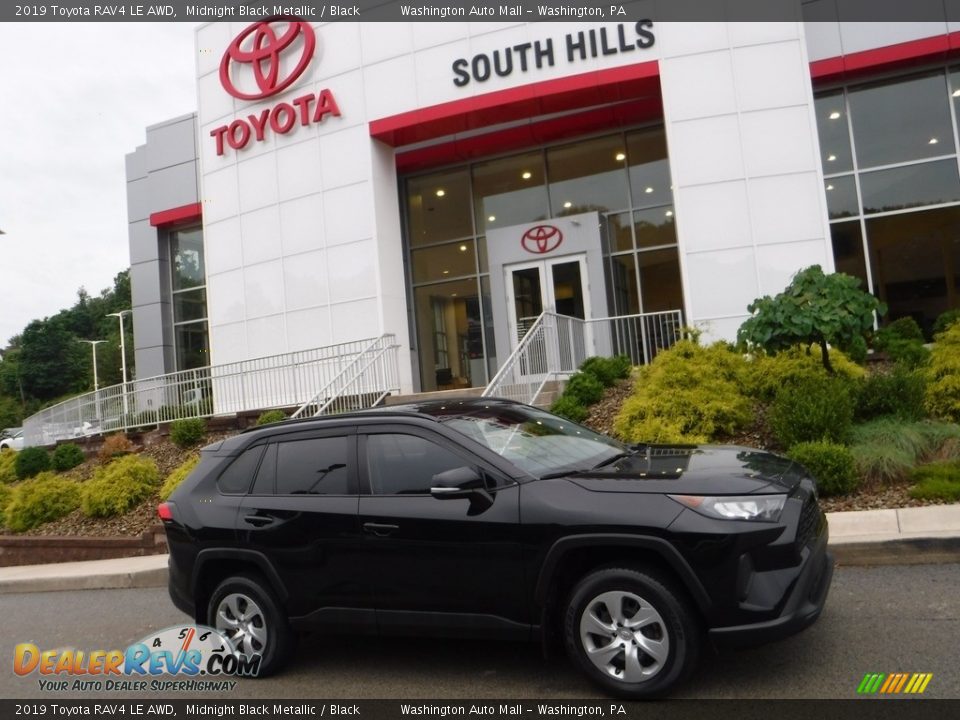 2019 Toyota RAV4 LE AWD Midnight Black Metallic / Black Photo #2