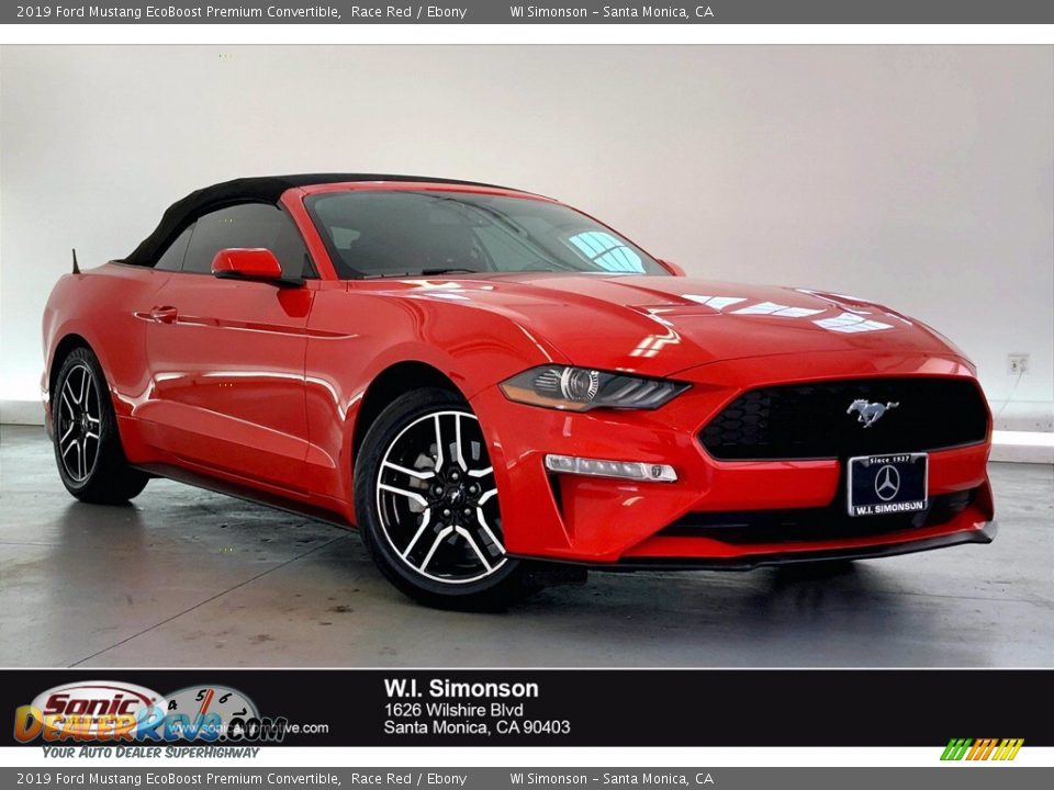 2019 Ford Mustang EcoBoost Premium Convertible Race Red / Ebony Photo #1