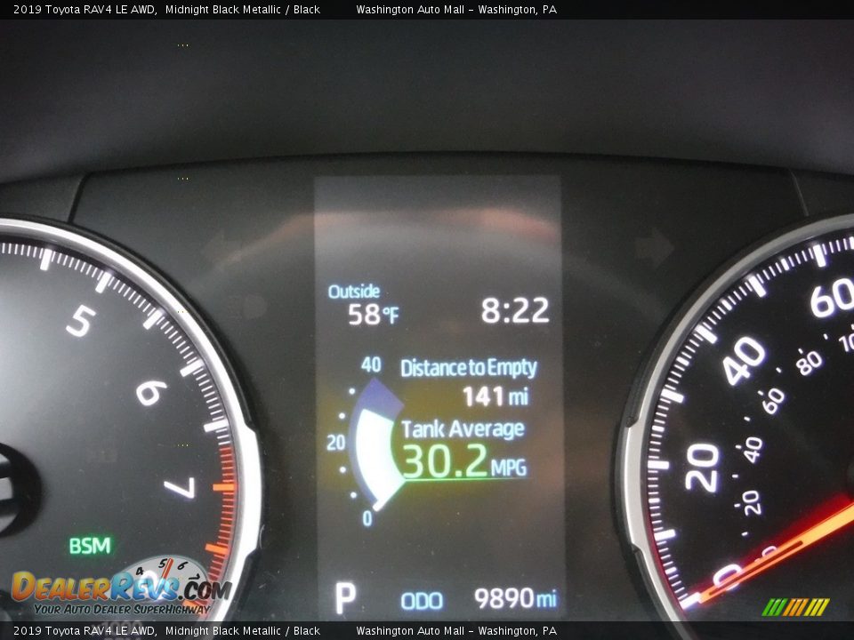 2019 Toyota RAV4 LE AWD Midnight Black Metallic / Black Photo #30