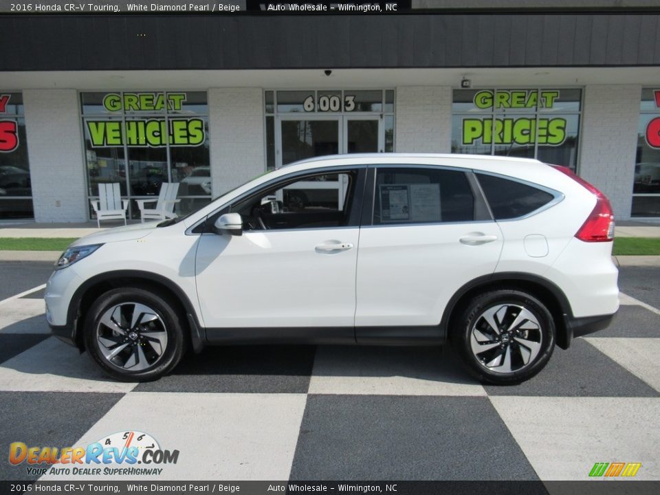 2016 Honda CR-V Touring White Diamond Pearl / Beige Photo #1