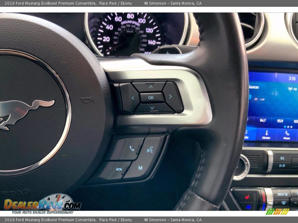 2019 Ford Mustang EcoBoost Premium Convertible Steering Wheel Photo #21