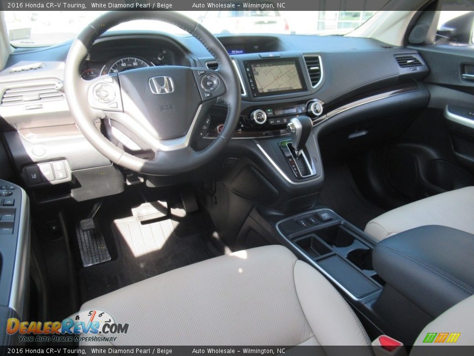 2016 Honda CR-V Touring White Diamond Pearl / Beige Photo #14