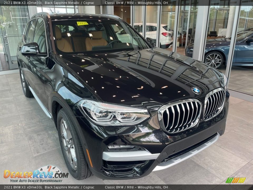 2021 BMW X3 xDrive30i Black Sapphire Metallic / Cognac Photo #1