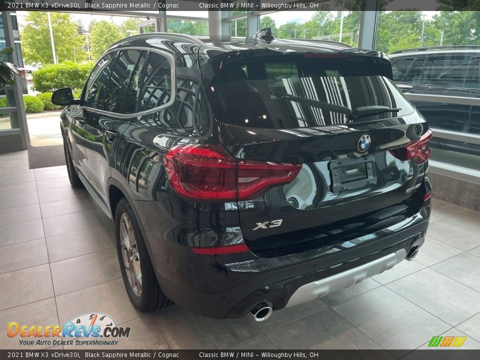 2021 BMW X3 xDrive30i Black Sapphire Metallic / Cognac Photo #2