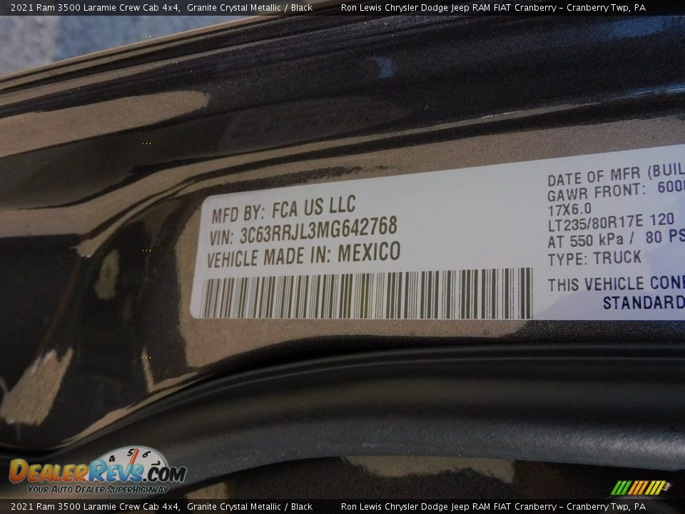 2021 Ram 3500 Laramie Crew Cab 4x4 Granite Crystal Metallic / Black Photo #20