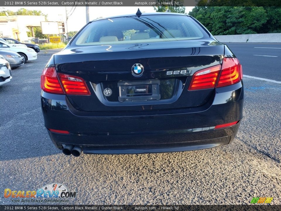 2012 BMW 5 Series 528i Sedan Carbon Black Metallic / Oyster/Black Photo #6