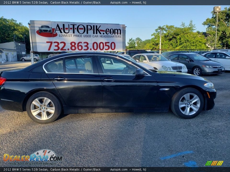 2012 BMW 5 Series 528i Sedan Carbon Black Metallic / Oyster/Black Photo #8