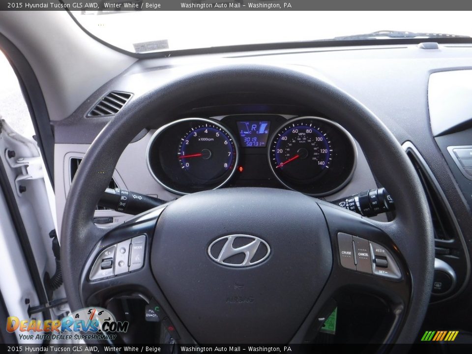 2015 Hyundai Tucson GLS AWD Winter White / Beige Photo #21