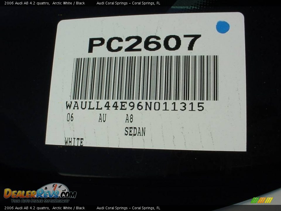 2006 Audi A8 4.2 quattro Arctic White / Black Photo #17
