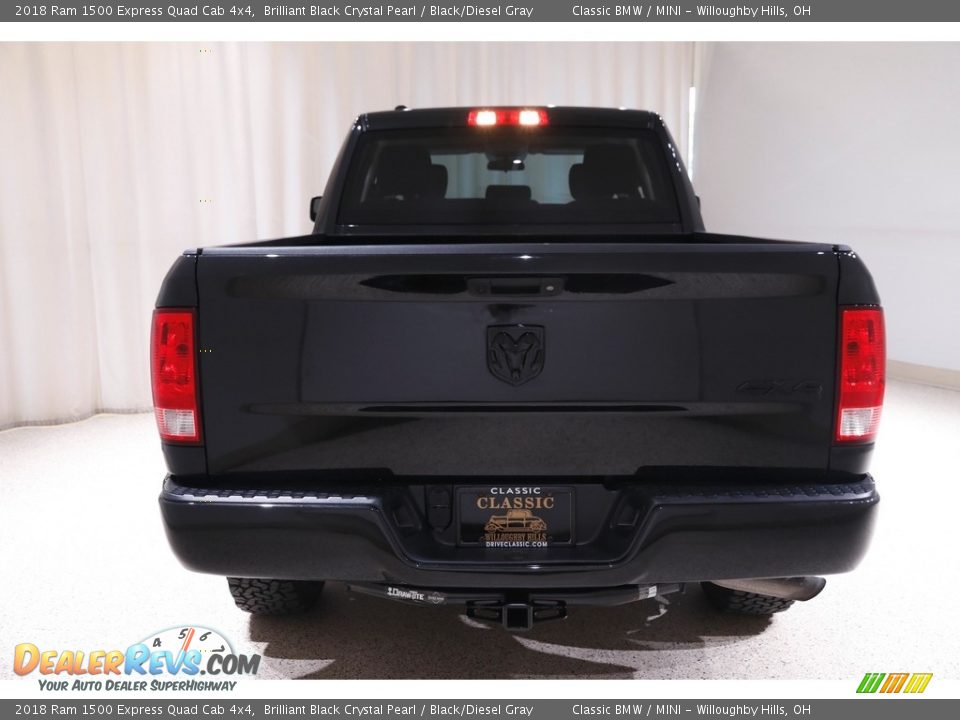 2018 Ram 1500 Express Quad Cab 4x4 Brilliant Black Crystal Pearl / Black/Diesel Gray Photo #17