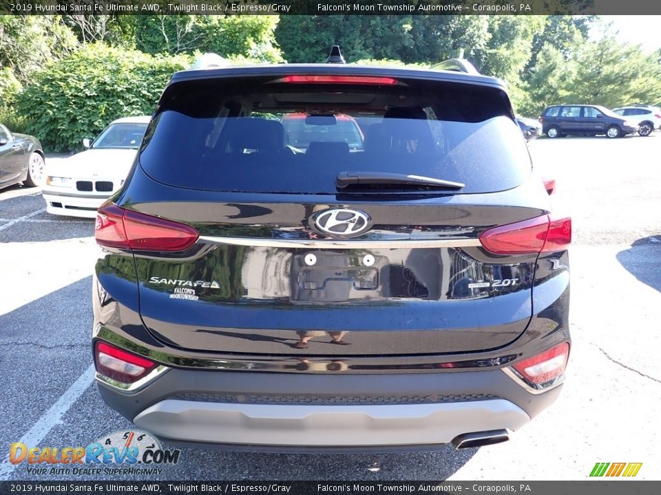 2019 Hyundai Santa Fe Ultimate AWD Twilight Black / Espresso/Gray Photo #3