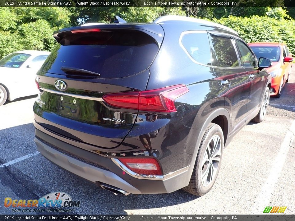 2019 Hyundai Santa Fe Ultimate AWD Twilight Black / Espresso/Gray Photo #4