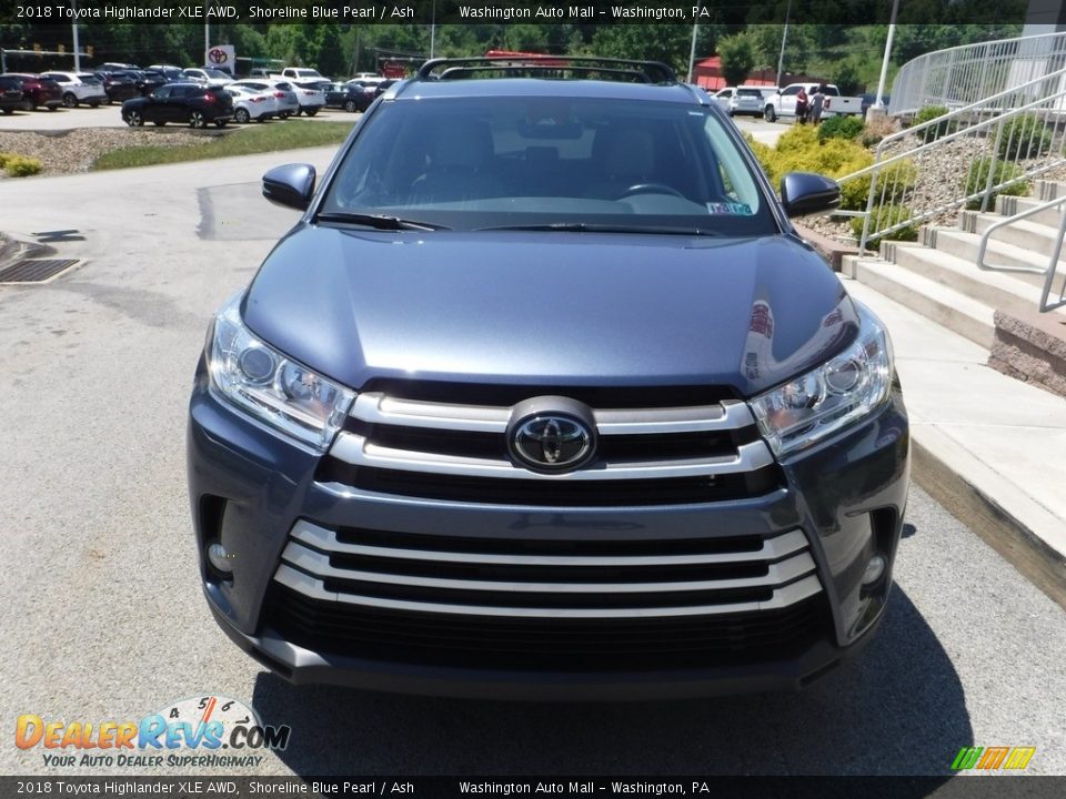 2018 Toyota Highlander XLE AWD Shoreline Blue Pearl / Ash Photo #12