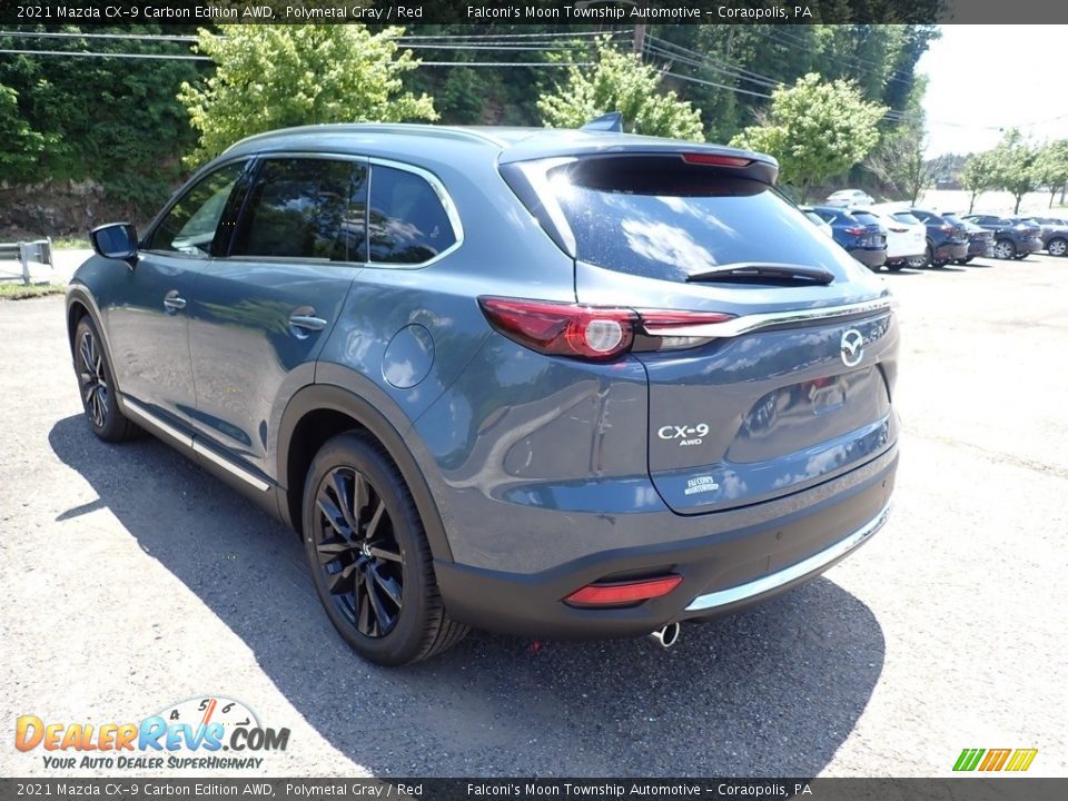 2021 Mazda CX-9 Carbon Edition AWD Polymetal Gray / Red Photo #7