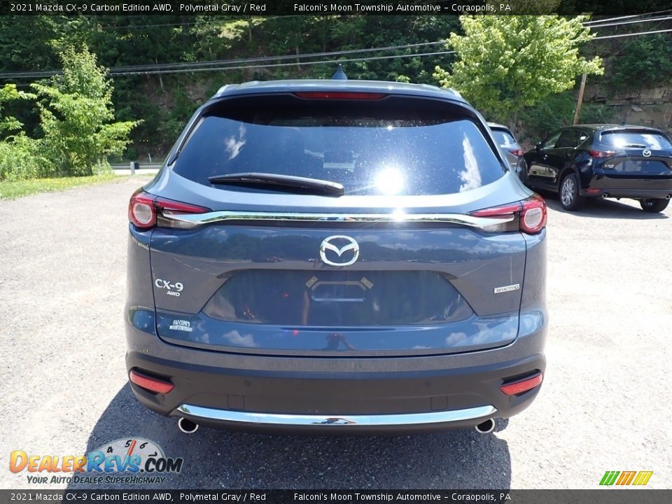 2021 Mazda CX-9 Carbon Edition AWD Polymetal Gray / Red Photo #8
