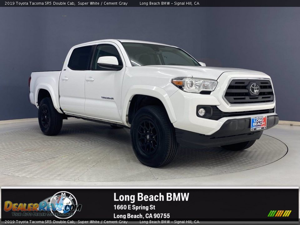 2019 Toyota Tacoma SR5 Double Cab Super White / Cement Gray Photo #1