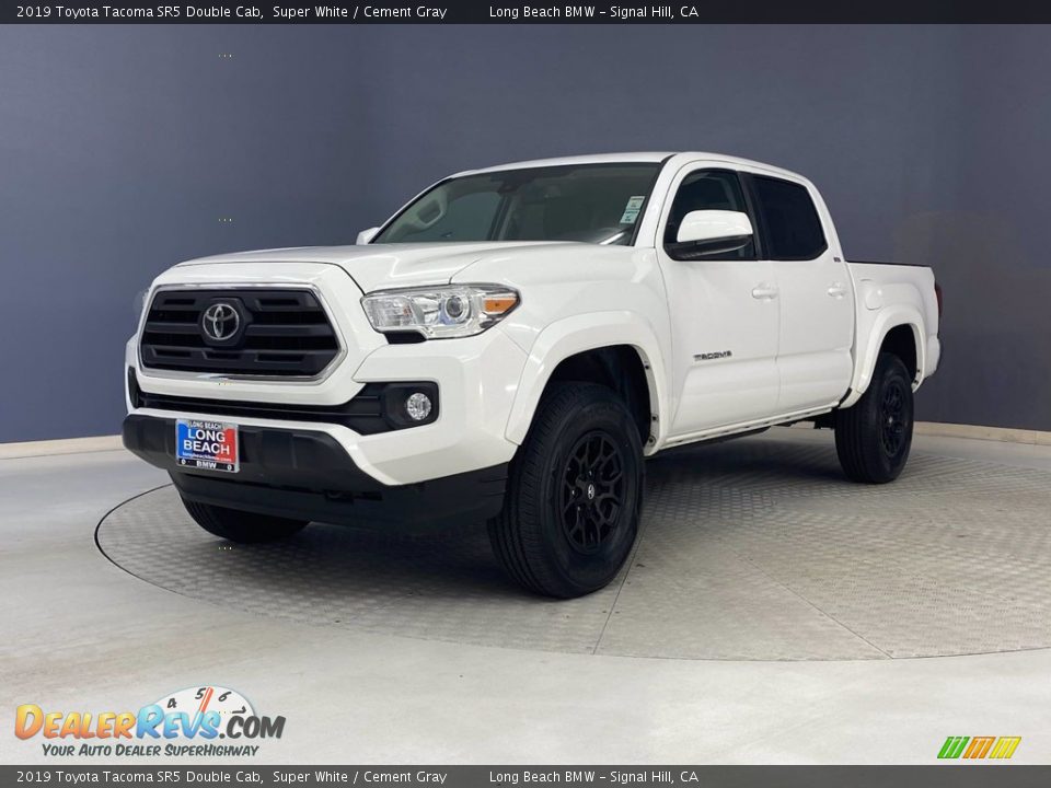 2019 Toyota Tacoma SR5 Double Cab Super White / Cement Gray Photo #3