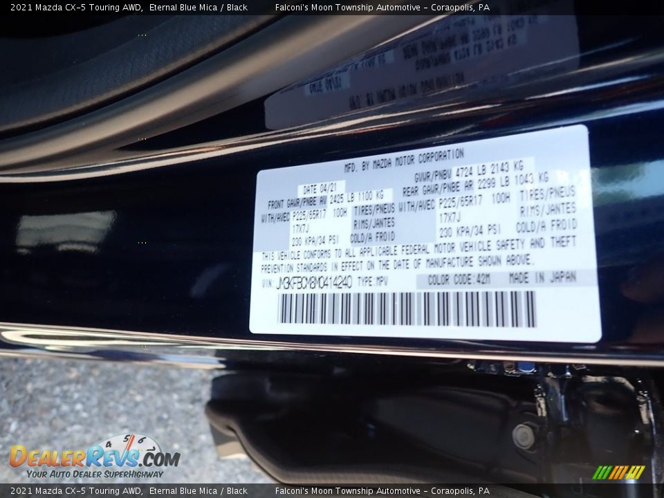 2021 Mazda CX-5 Touring AWD Eternal Blue Mica / Black Photo #15