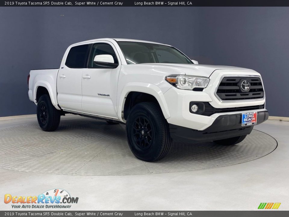 2019 Toyota Tacoma SR5 Double Cab Super White / Cement Gray Photo #36