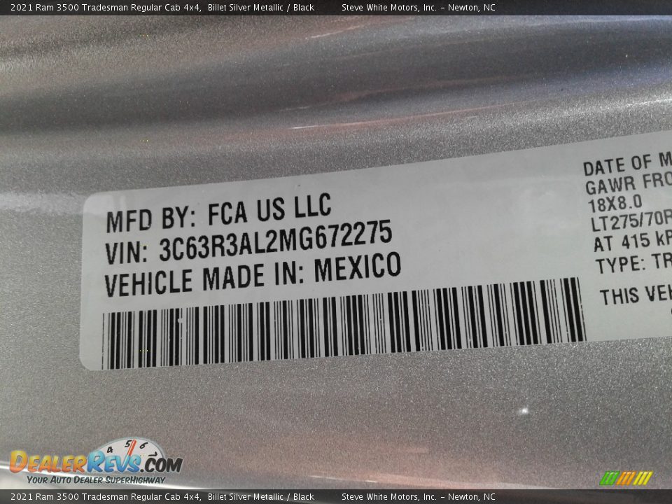 2021 Ram 3500 Tradesman Regular Cab 4x4 Billet Silver Metallic / Black Photo #26
