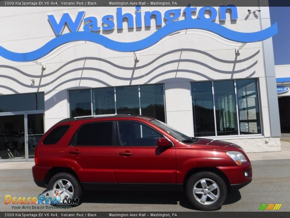 2009 Kia Sportage EX V6 4x4 Volcanic Red / Black Photo #2