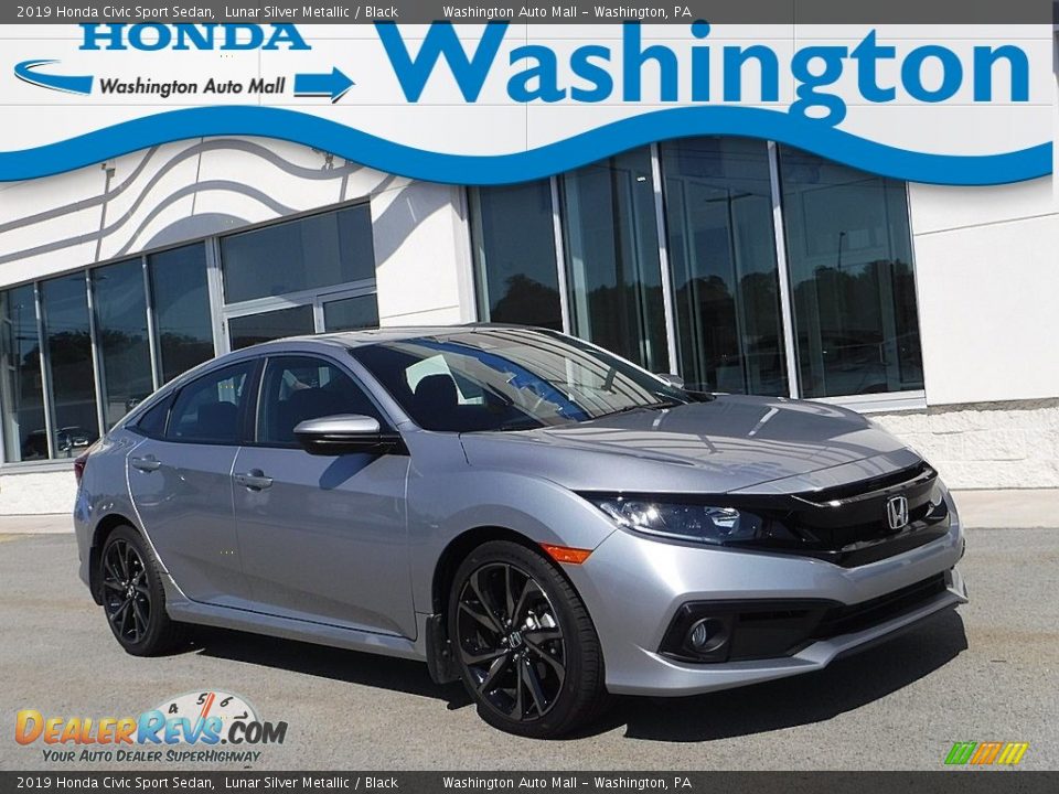 2019 Honda Civic Sport Sedan Lunar Silver Metallic / Black Photo #1