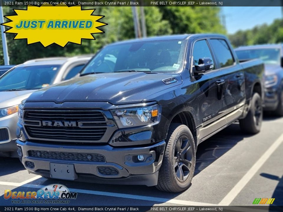 2021 Ram 1500 Big Horn Crew Cab 4x4 Diamond Black Crystal Pearl / Black Photo #1