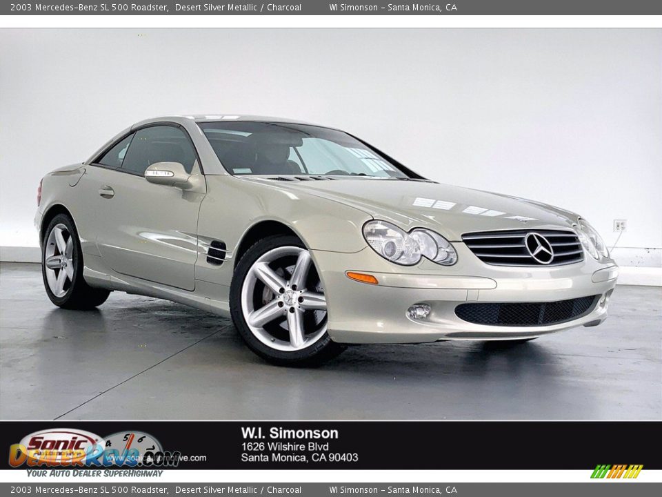 2003 Mercedes-Benz SL 500 Roadster Desert Silver Metallic / Charcoal Photo #1