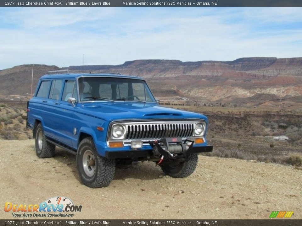 Brilliant Blue 1977 Jeep Cherokee Chief 4x4 Photo #3