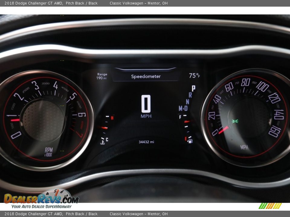 2018 Dodge Challenger GT AWD Pitch Black / Black Photo #8