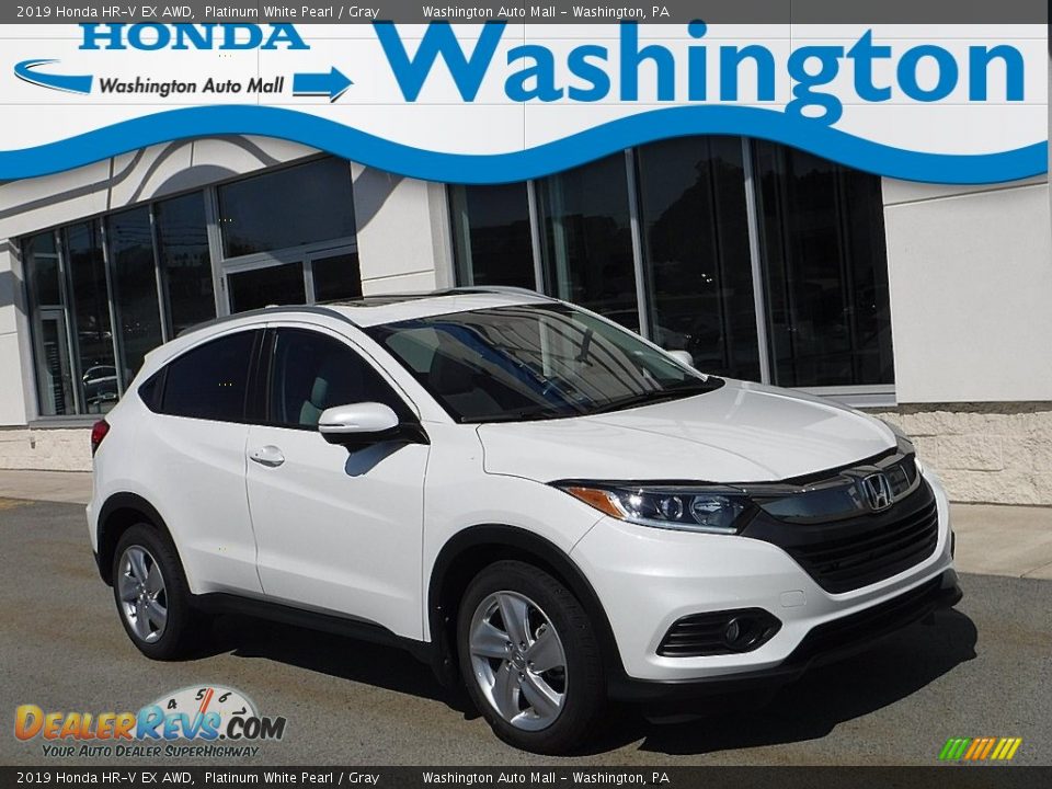 2019 Honda HR-V EX AWD Platinum White Pearl / Gray Photo #1