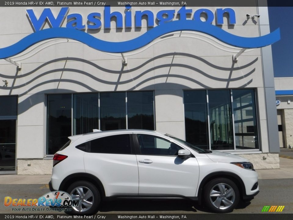 2019 Honda HR-V EX AWD Platinum White Pearl / Gray Photo #2