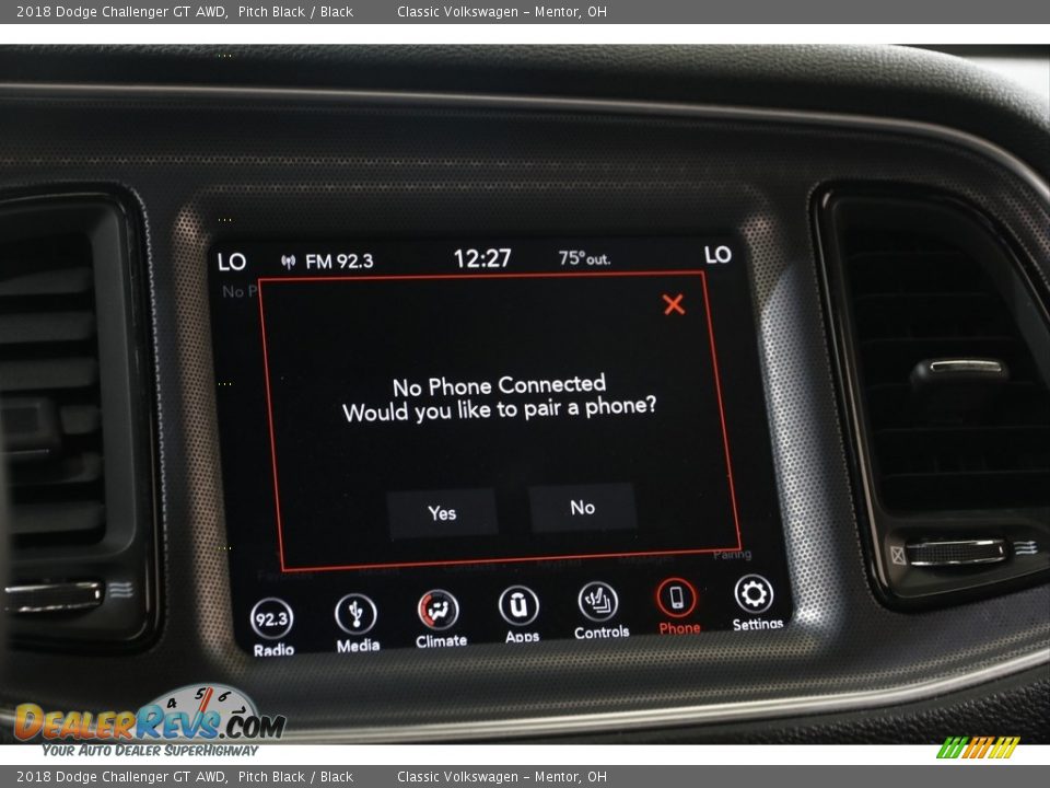 2018 Dodge Challenger GT AWD Pitch Black / Black Photo #12