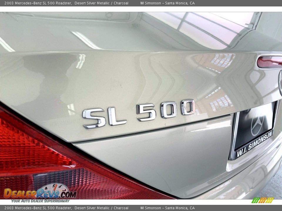2003 Mercedes-Benz SL 500 Roadster Desert Silver Metallic / Charcoal Photo #26