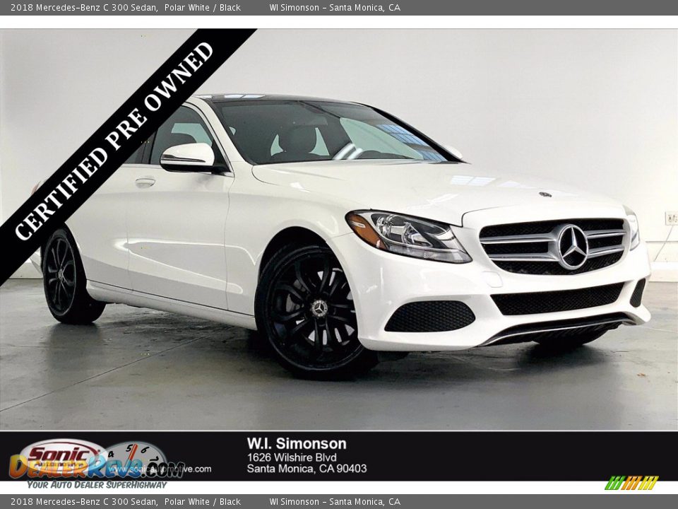 2018 Mercedes-Benz C 300 Sedan Polar White / Black Photo #1