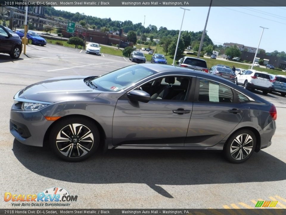 2018 Honda Civic EX-L Sedan Modern Steel Metallic / Black Photo #6