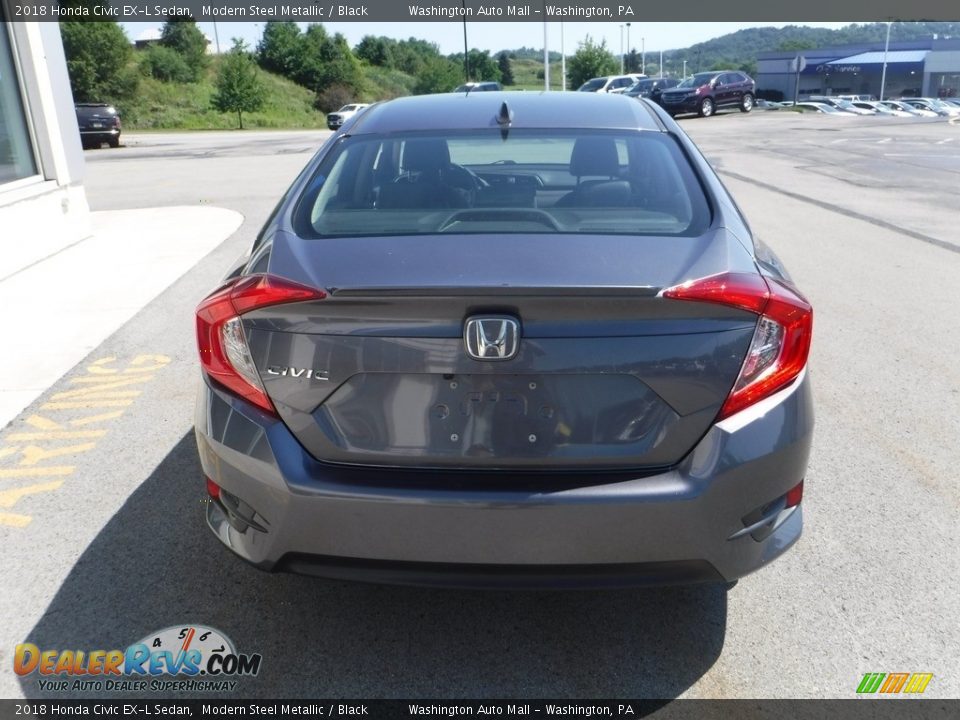 2018 Honda Civic EX-L Sedan Modern Steel Metallic / Black Photo #9