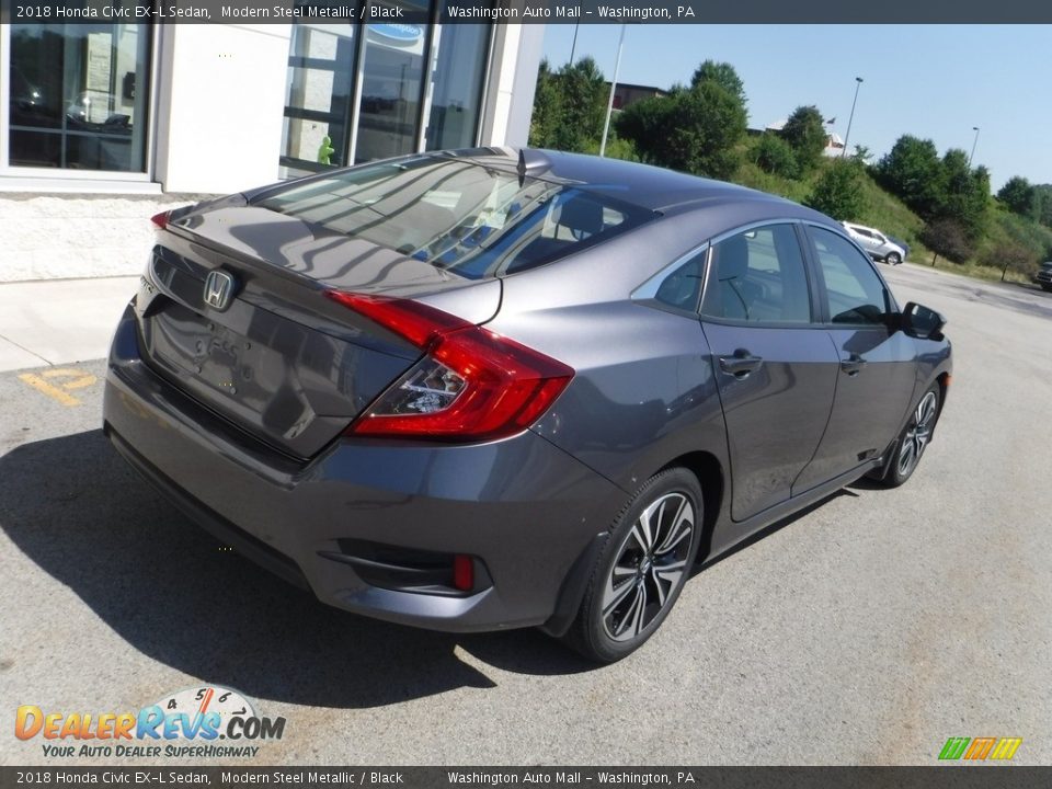 2018 Honda Civic EX-L Sedan Modern Steel Metallic / Black Photo #10