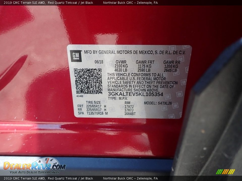 2019 GMC Terrain SLE AWD Red Quartz Tintcoat / Jet Black Photo #15
