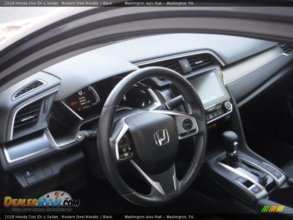 2018 Honda Civic EX-L Sedan Modern Steel Metallic / Black Photo #12