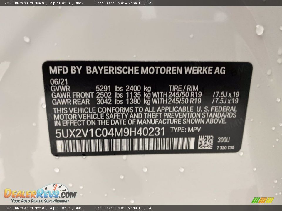 2021 BMW X4 xDrive30i Alpine White / Black Photo #26